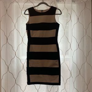 Calvin Klein Striped Dress (Black/Ivory) Size 4